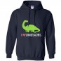 I love dinosaurs cute diplodocus long neck cartoon Hoodie
