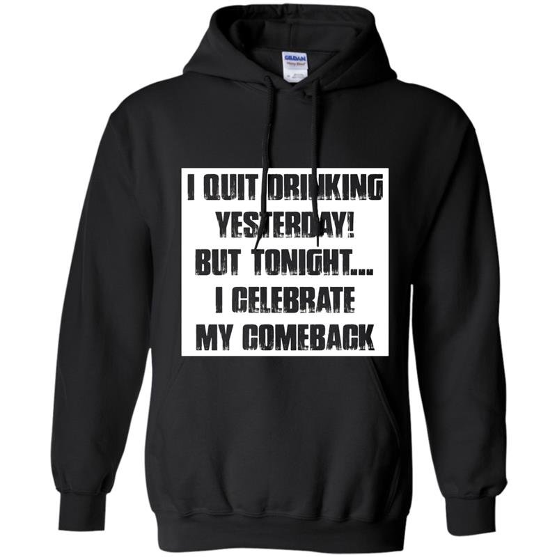 I quit drinking yesterday but tonight i celebrate my comebac Hoodie
