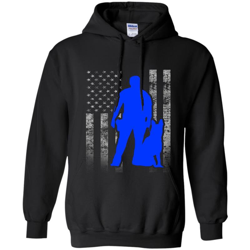 Male k 9 officer blue line flag for k9 handlers Hoodie