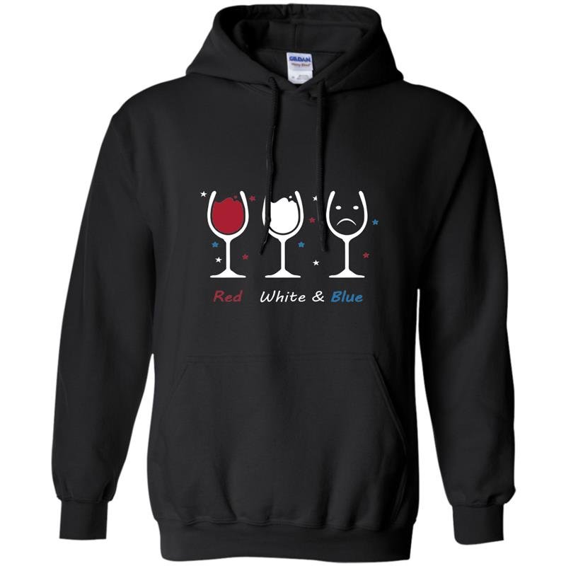 Red white blue funny wine glass Hoodie