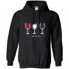 Red white blue funny wine glass Hoodie