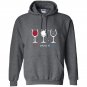 Red white blue funny wine glass Hoodie