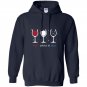 Red white blue funny wine glass Hoodie