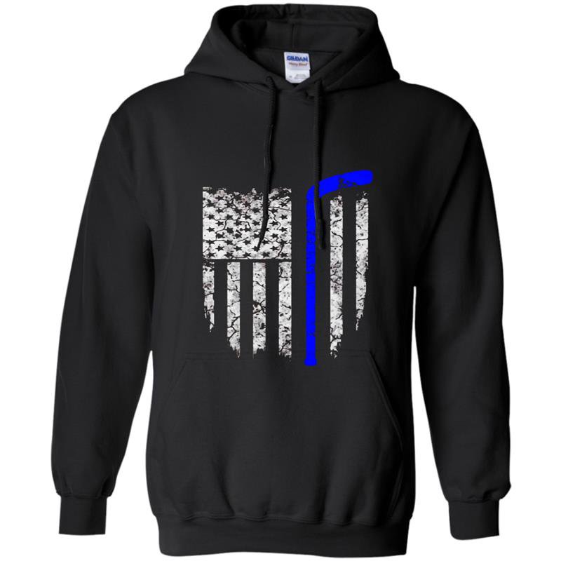 Thin blue line american flag hockey Hoodie