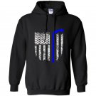 Thin blue line american flag hockey Hoodie