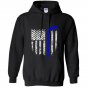 Thin blue line american flag hockey Hoodie
