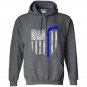 Thin blue line american flag hockey Hoodie