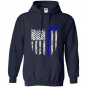 Thin blue line american flag hockey Hoodie
