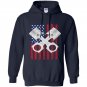 Usa distressed look drag racing Hoodie
