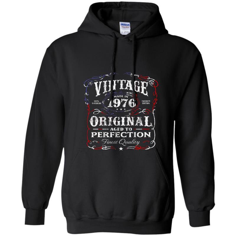 Vintage made in 1976 birthday gift us flag july 4th Hoodie