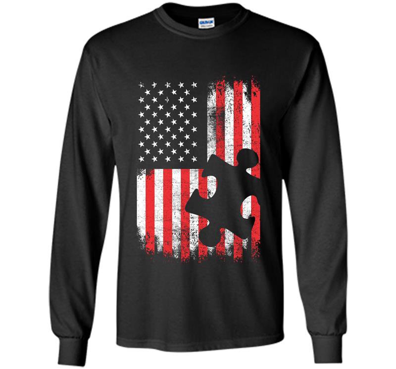 Autism awareness flag autism awareness Long Sleeve Gildan