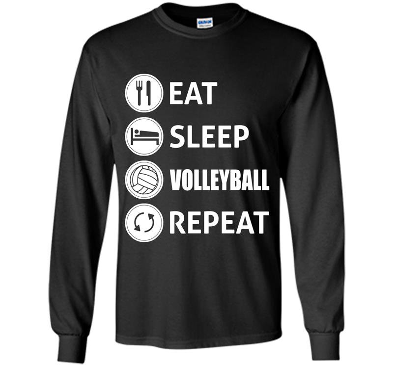 Awesome eat sleep volleyball repeat Long Sleeve Gildan