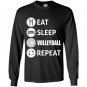 Awesome eat sleep volleyball repeat Long Sleeve Gildan