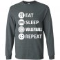 Awesome eat sleep volleyball repeat Long Sleeve Gildan
