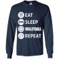 Awesome eat sleep volleyball repeat Long Sleeve Gildan