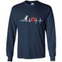 Baritone heartbeat music marching band tees Long Sleeve Gildan