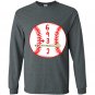 Baseball double play 6432 Long Sleeve Gildan