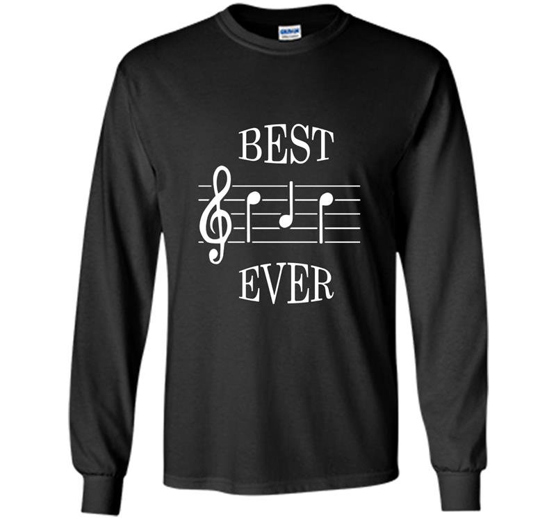 Best dad ever music cute funny fathers day gift Long Sleeve Gildan