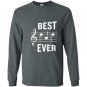 Best dad ever funny music note fathers gift Long Sleeve Gildan