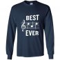 Best dad ever funny music note fathers gift Long Sleeve Gildan