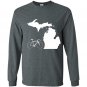 Bicycle michigan cyclist tee state road bike Long Sleeve Gildan