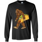 Bigfoot sasquatch carrying taco funny camping gifts Long Sleeve Gildan