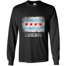 Chicago illinois flag vintage distressed Long Sleeve Gildan