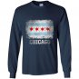 Chicago illinois flag vintage distressed Long Sleeve Gildan