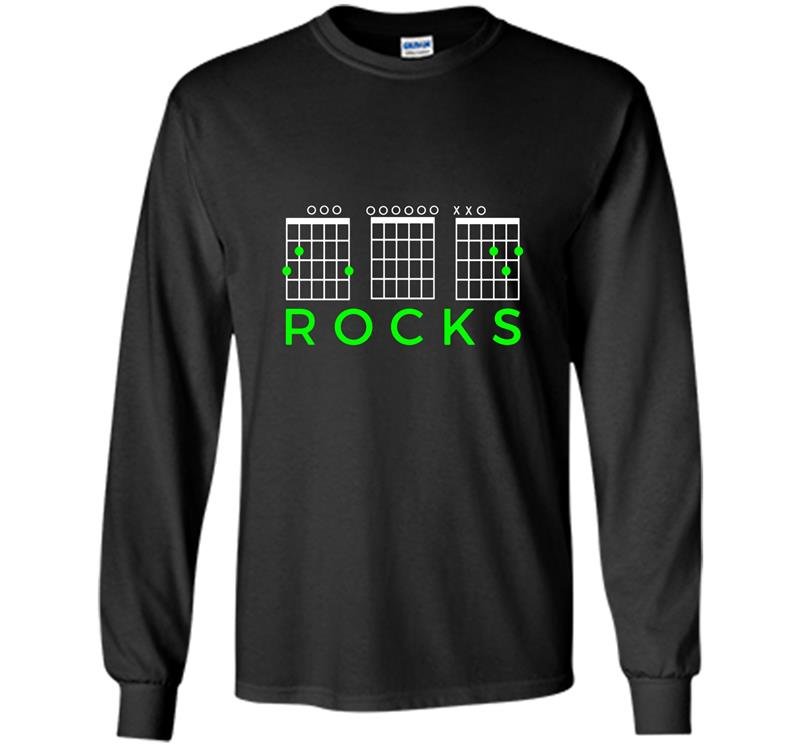 Christian god rocks guitar chords spell g o d Long Sleeve Gildan