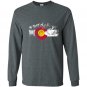 Colorado flag moutain vintage colorado day Long Sleeve Gildan