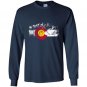 Colorado flag moutain vintage colorado day Long Sleeve Gildan