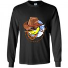 Cowboy rodeo yeehaw emoji cartoon funny Long Sleeve Gildan