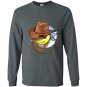 Cowboy rodeo yeehaw emoji cartoon funny Long Sleeve Gildan