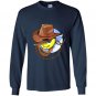 Cowboy rodeo yeehaw emoji cartoon funny Long Sleeve Gildan