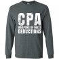 Cpa weapons of mass deductions Long Sleeve Gildan