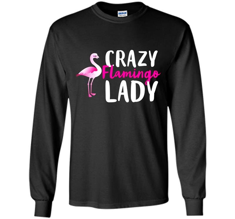 Crazy flamingo wading species Long Sleeve Gildan
