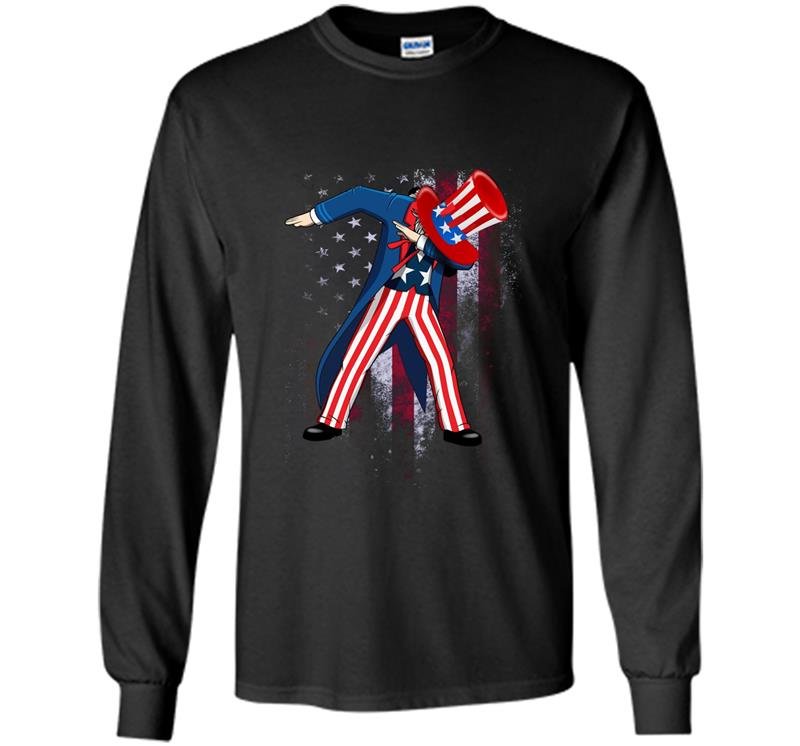 Dabbing uncle sam funny 4th of july Long Sleeve Gildan