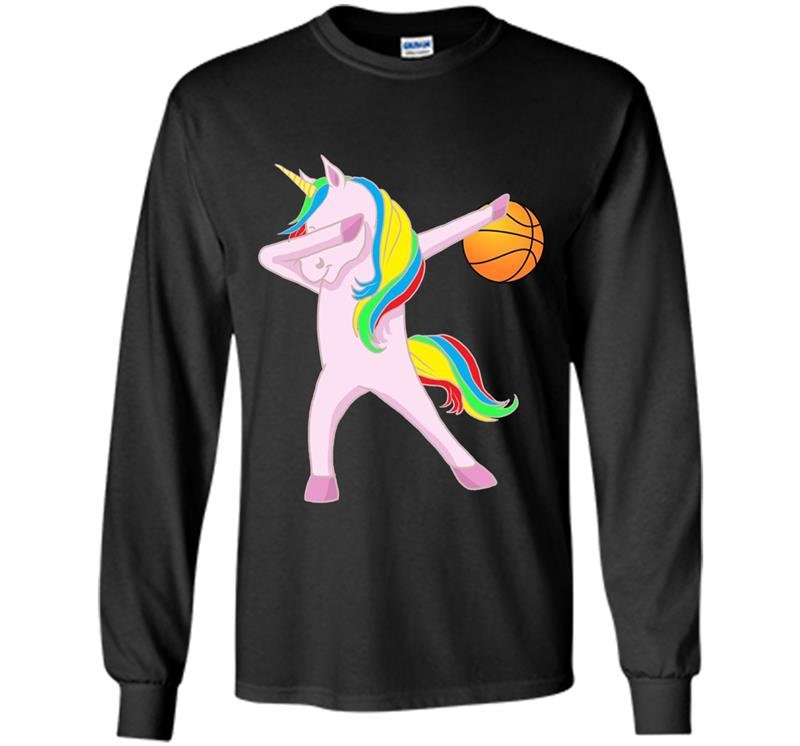 Dabbing unicorn basketball trendy Long Sleeve Gildan