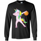 Dabbing unicorn basketball trendy Long Sleeve Gildan