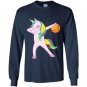 Dabbing unicorn basketball trendy Long Sleeve Gildan