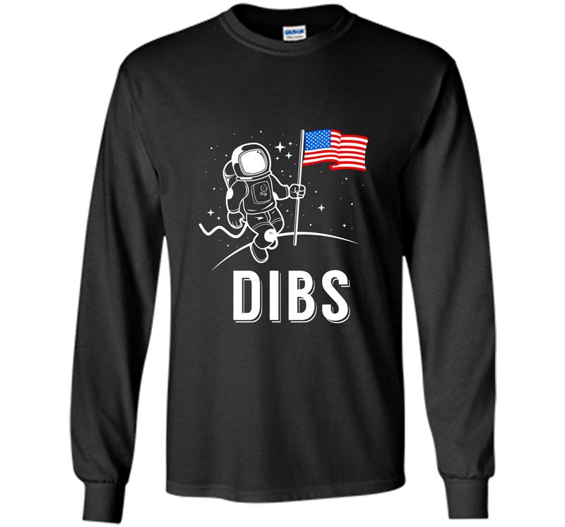 Dibs proud american usa moon Long Sleeve Gildan
