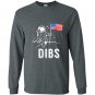 Dibs proud american usa moon Long Sleeve Gildan