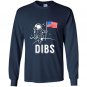 Dibs proud american usa moon Long Sleeve Gildan