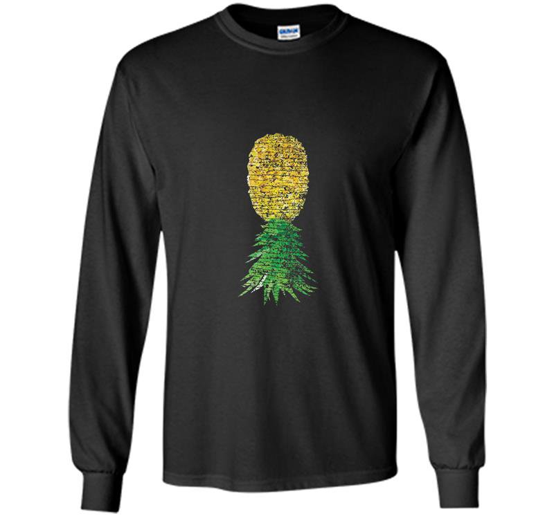 Distressed upside down pineapple swingers Long Sleeve Gildan