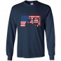 Donald trump flag 4th of july Long Sleeve Gildan