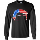 Donald trump hair flag Long Sleeve Gildan