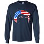Donald trump hair flag Long Sleeve Gildan