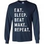 Eat sleep beat repeat make beat maker music producer Long Sleeve Gildan