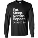Eat sleep karate repeat funny karate Long Sleeve Gildan