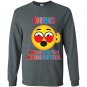 Emoji birthday omg proud mom heart sunglasses Long Sleeve Gildan